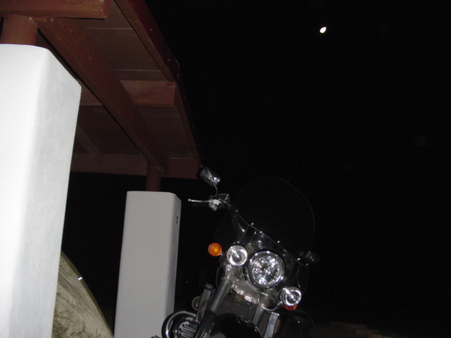Moonlight camping at Balmorhea State Park, Texas