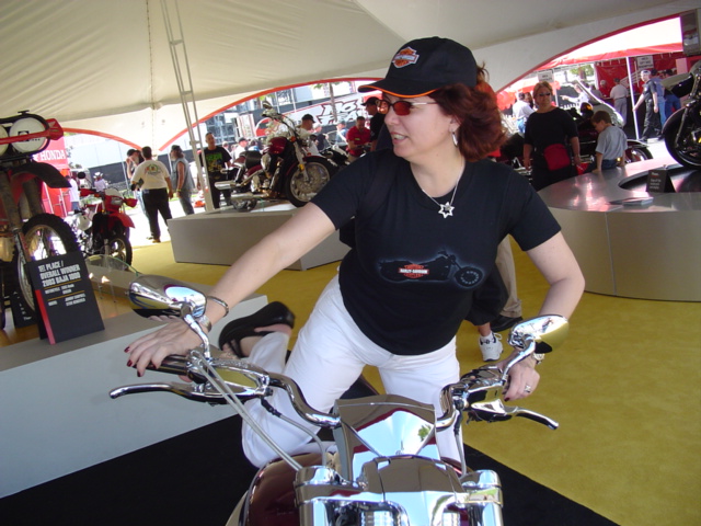Harley Chick enjoying a Rune...