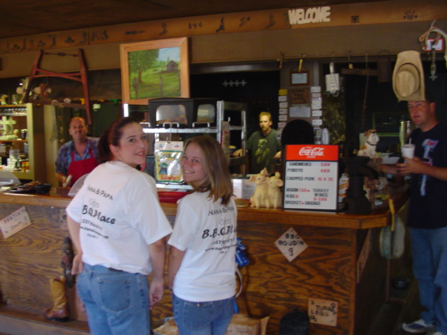 Cajun country waitresses from Nana's and Papa's Cajun Restaurant. (I had Crawfish Pie for the first time there!)